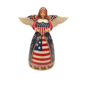 Jim Shore red white and blue God Bless You patriotic angel figure